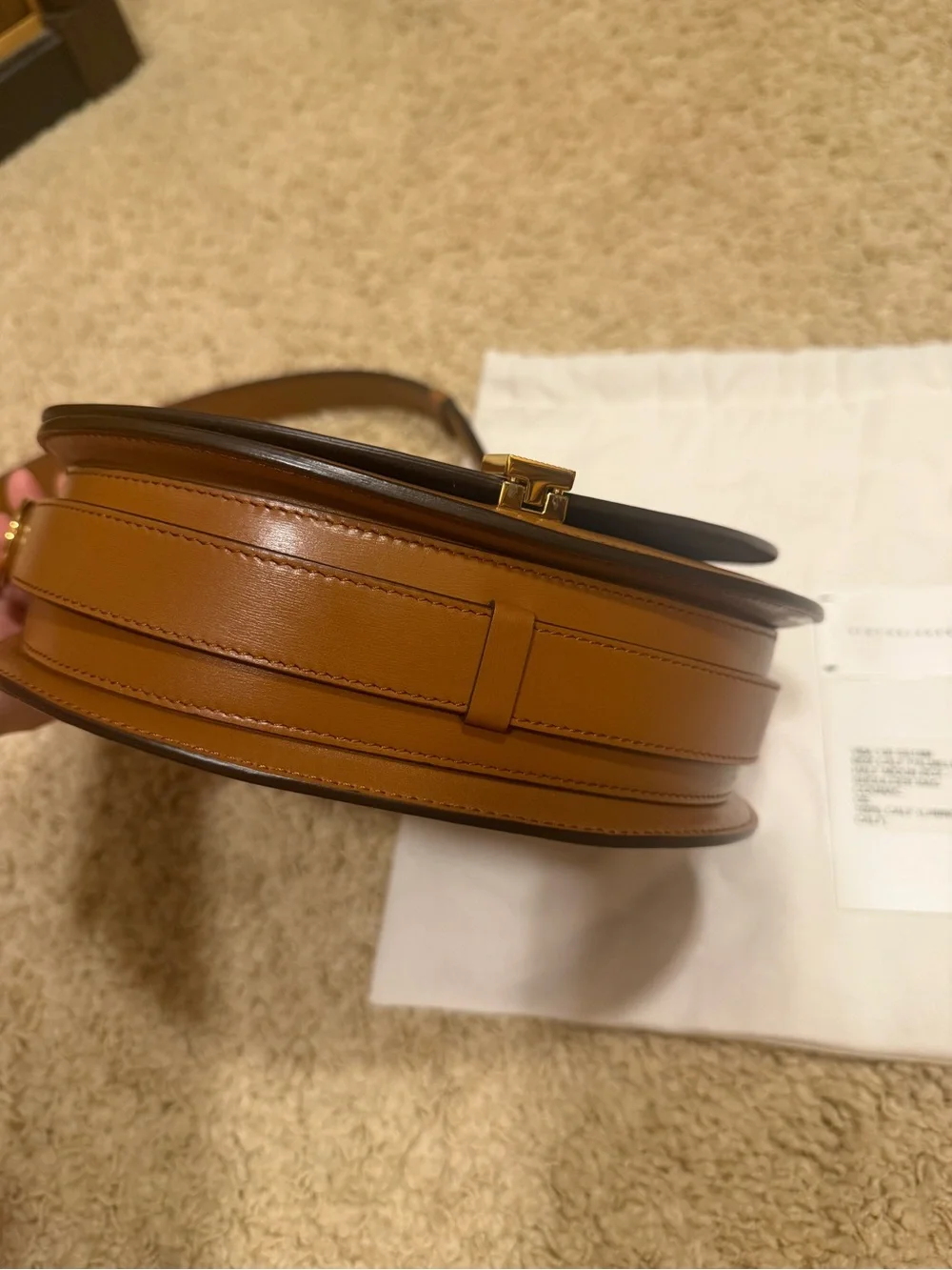 Victoria Beckham half moon Shoulder Bag in Cognac